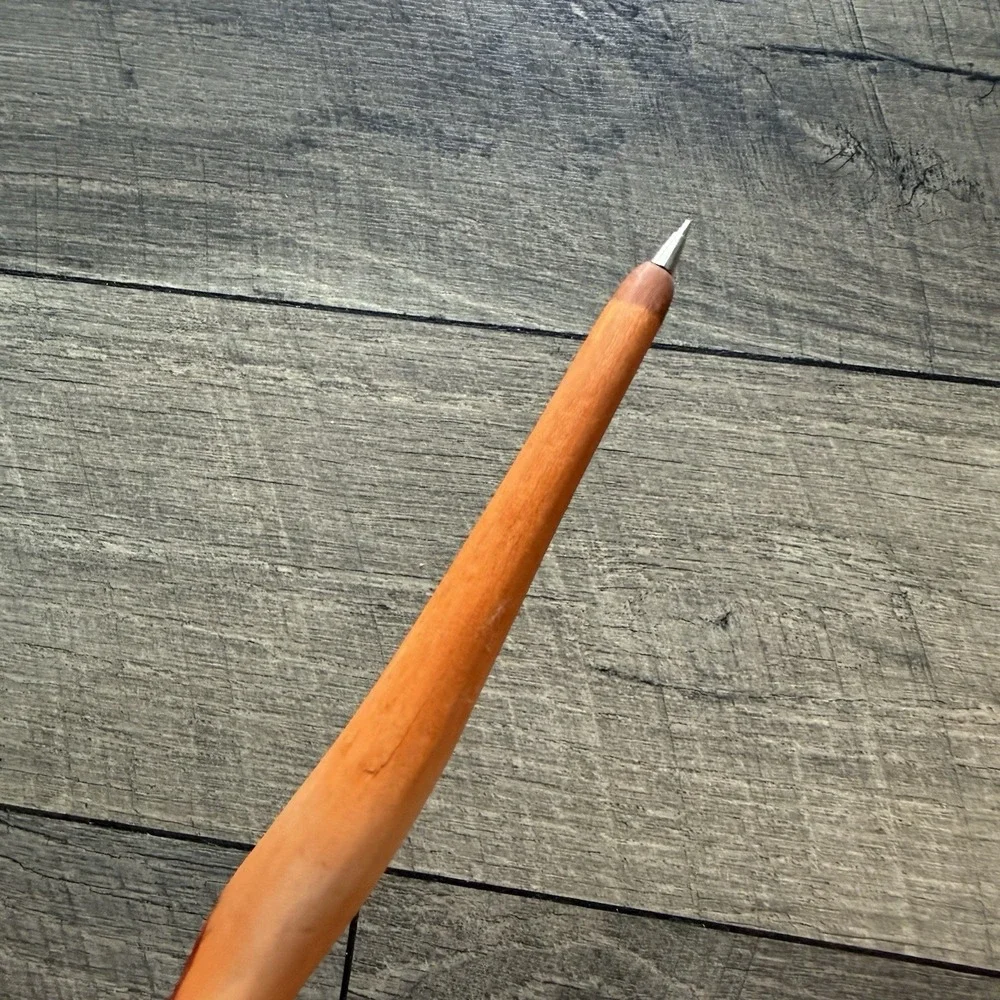 Wooden Horse Head Ballpoint Pen Hand Carved Equestrian Western Brown 6in‎ No Ink